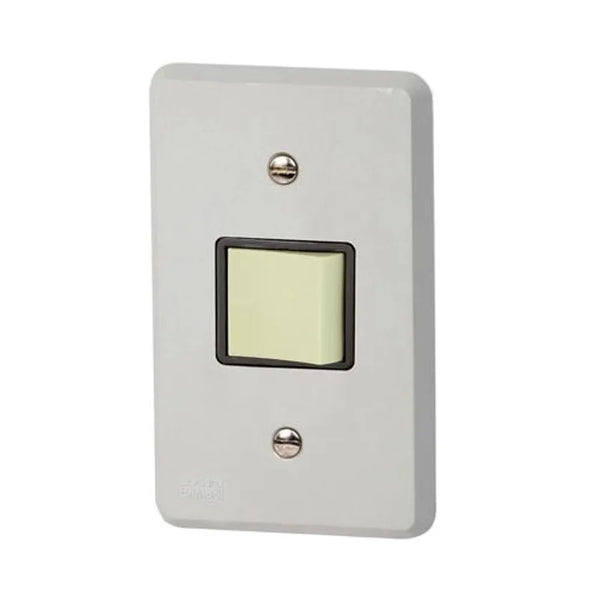 Interruptor Predial Embutir 1 Tecla Simples Bipolar Marfim 250v 25a Com Placa 4X2" Cinza Silentoque 2516 Pial Legrand